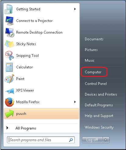Windows 7 Computer folder