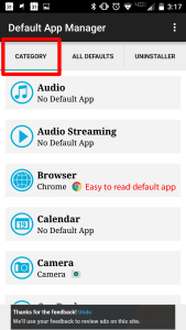 how to change Default android app