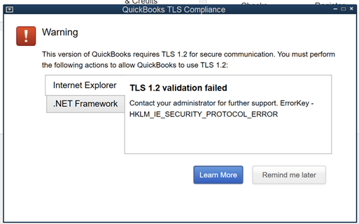 Effects of TLS 1.2 on Quickbooks Desktop